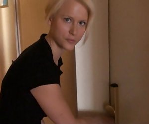 German Amateur Blonde Receptionist creampied at the Hotel