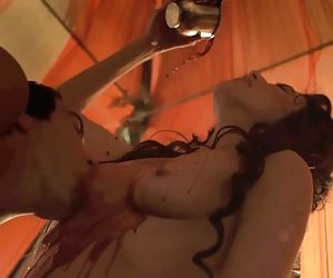 XENA - ACTRESS  Jaime Murray Topless Threesome in Spartacus