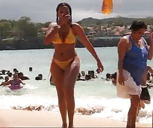 Busty Girl Wearing See-Through Bikini