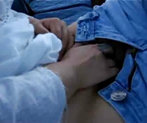 Weird man and his asian wife on a bus having sex