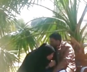 Pakistani hijabi BJ and hand job until cum in public park