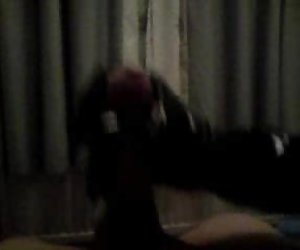 handjob with latex condom and pvc gloves