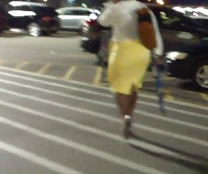 Wide Hips, Milf Tight Yellow Skirt..