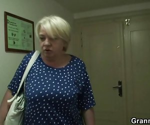 Granny gets screwed by young guy after shopping