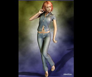 3d Babe Dressed all in Denim