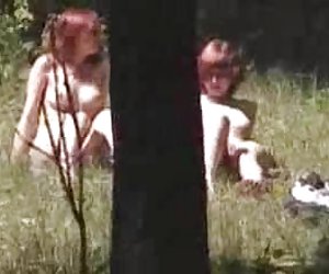 Nudist girls in a forest
