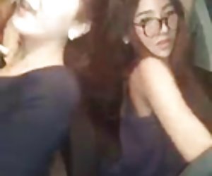 Bunch of lady boy girls dancing in a traffic jam