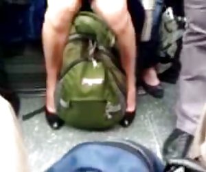 Upskirt on London Tube