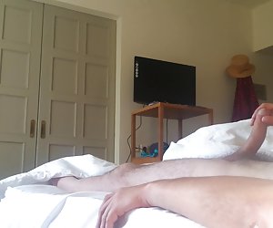 Wife jerks off my cock and make me cum