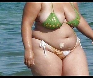 BBW Bikini - Candid ass - Beach Booty voyeur - Spying Butt
