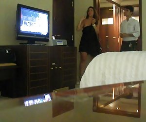 Half naked Arab slut wife teases hotel worker 01