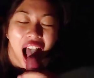 Asian ex gf swallows