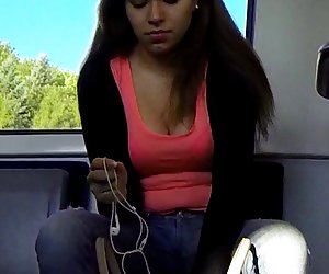 Candid - Cute Teen With Nice Tits Cleavage