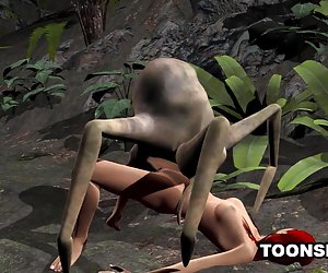 3D Redhead Getting Fucked by an Alien Spider
