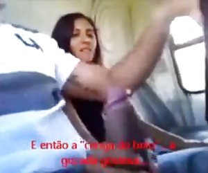 amateur handjob in a bus