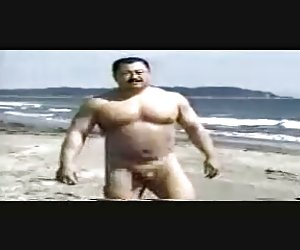 Japanese Bear Nude on the Beach