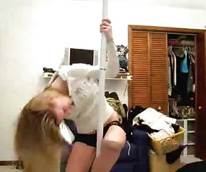 Webcam girl dances and strips