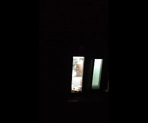 korean girl showeing window voyeur
