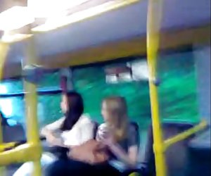 Dick Flash with CUM before 2 Girls in bus