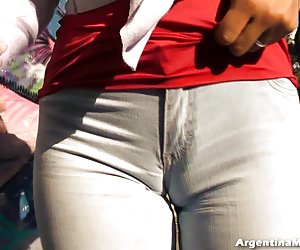 Big Cameltoe, No Panties! Big Natural Boobs, No Bra! Amazing