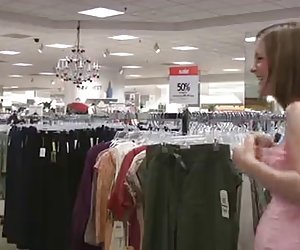Sexy busty danielle and girlfriend flashing public store