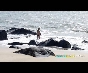 Beach masturbation