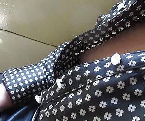Touching her tits in a train