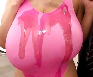 Asian with incredible giant tits
