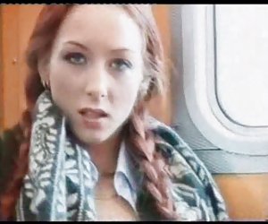 Beautiful girl masturbe in park and train and fucking...