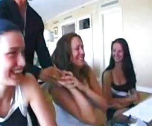 Busty brunette wanted to have sex with several guys at the same time