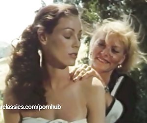 Classic pornstar Annette Haven lesbian hot tub sex