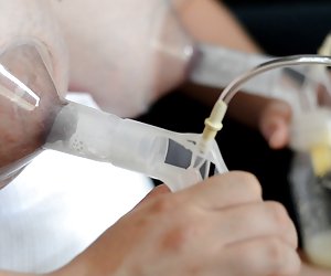 Breast Pumping Lactating Tits